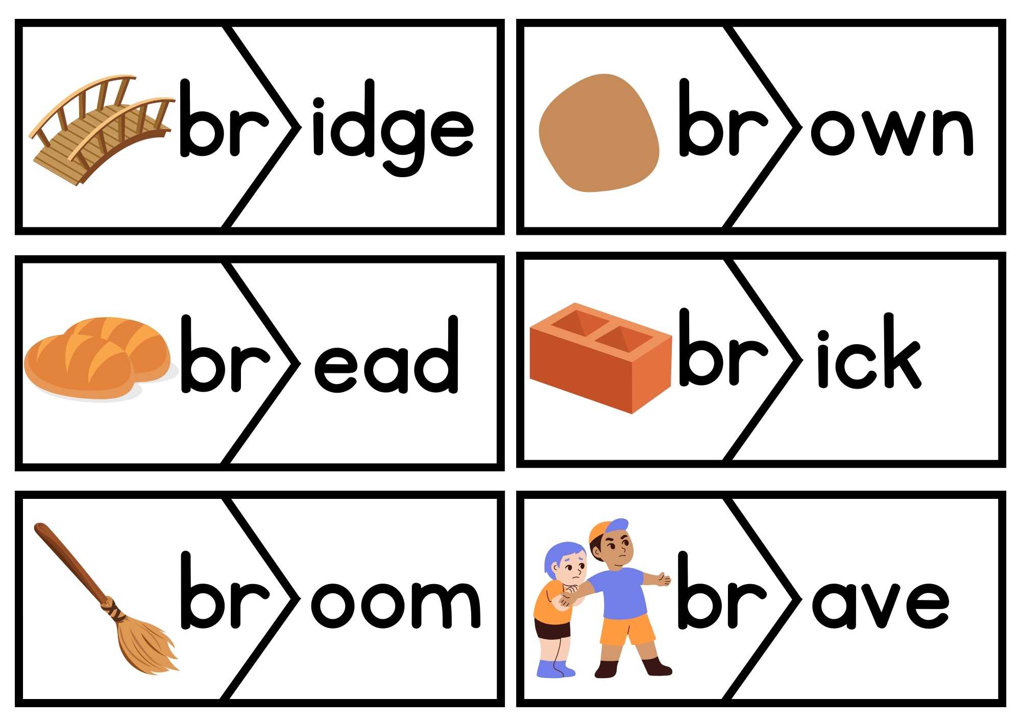 BR Beginning Blends Puzzle Match Phonics Set 1